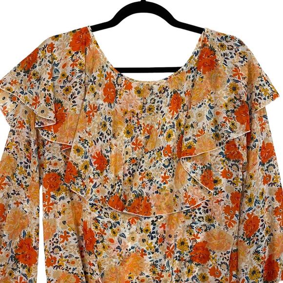 Free People Intimately Free Say It To Me Floral Boho Prairie Bodysuit Size Small - Picture 5 of 11